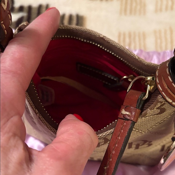 Dooney & Bourke Beige and Brown Itty Bitty Bag - Picture 6 of 9